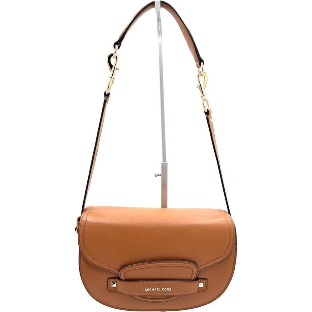 MICHAEL KORS Cary Medium Leather Saddle Bag Acorn Brown Great Fall Color NWT - Picture 4 of 9